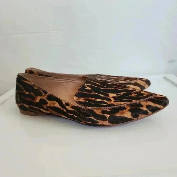 Madewell leopard print cow hide leather pointy toe flats - Picture 3 of 9